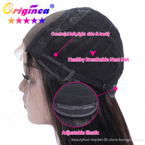Factory wholesale 200 density Indian human shy hair full lace wig perruque indetectable